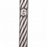 Stainless steel Ornaments Mezuzah case made in Israel for 4 to 6 inch kosher scrolls with mounting holes.