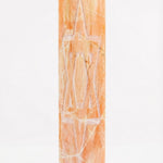 Large Jerusalem stone Mezuzah with Star of David engraving, 9.25 inches tall, suitable for grand entrances, with sturdy mounting tape included.