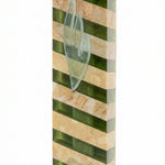 Elegant Jerusalem stone and glass mezuzah with detailed Hebrew engravings, perfect for home doorways for blessing and tradition.