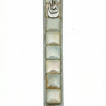 High-quality Stone Serenity Mezuzah made in USA from pewter and stones, with detailed Hebrew engravings, decorative motifs, and fine surface textures.