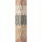 Handcrafted Jerusalem stone Mezuzah case with engraved star of David, triangular shape, measuring 3 7/8 inches tall, 1 3/4 inches wide.