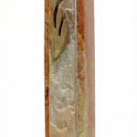 Salvaged stone Temple Mount Mezuzah with Hebrew engravings, carved from stones excavated during Jerusalem construction, detailed and authentic.
