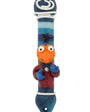 Handmade Israeli Mezuzah featuring The Great Gonzo, 4 inches tall, with detailed Hebrew engravings and decorative motifs, on a white studio background.