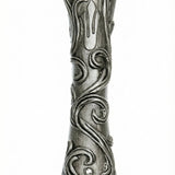 Decorative mezuzah crafted from pewter with Swarovski stones, featuring The Great Wave design, suited for doors with a white studio background and soft reflection.