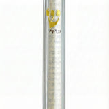 Clear lucite Mezuzah case that's simple, see-through, with a 6-inch size, designed for home door blessing according to Jewish tradition.