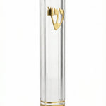 3.5-inch clear lucite mezuzah case with gold accents, transparent design showing the scroll inside, designed for indoor or protected doorways.