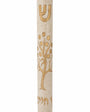 Etz Chaim extra large cream Jerusalem stone mezuzah, 9 inches, with a carved Tree of Life on the face.