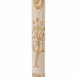 Etz Chaim extra large cream Jerusalem stone mezuzah, 9 inches, with a carved Tree of Life on the face.