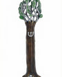 Pewter Tree of Life Mezuzah reflecting symbolism of the Torah as a tree of life, detailed engraving, on a white studio surface with soft reflection.
