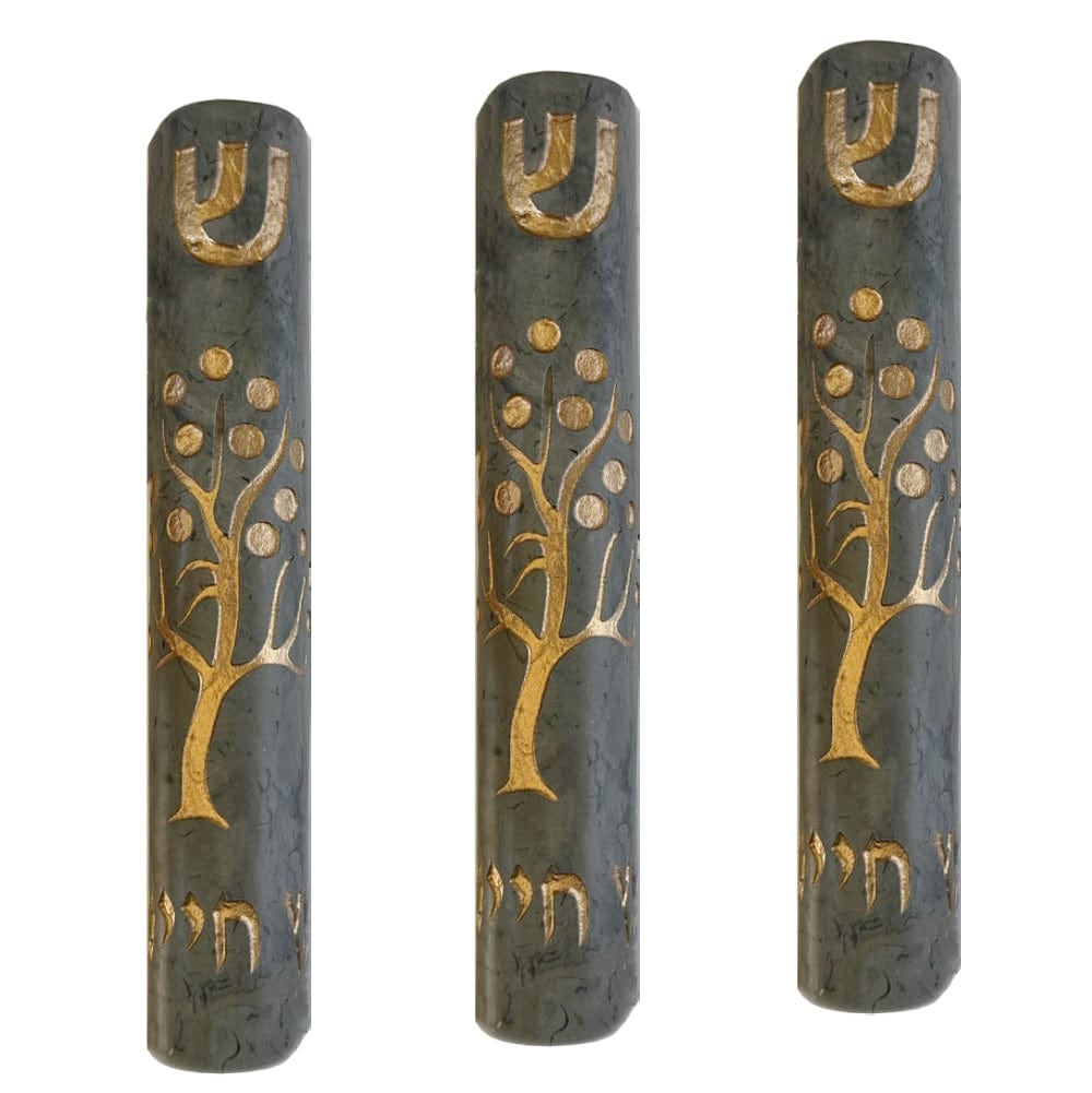 Tree of Life Mezuzah - gray