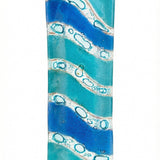 Elegant glass mezuzah measuring 4.5 inches tall with detailed Hebrew engravings, decorative motifs, and precise craftsmanship for home blessing.