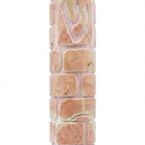 High-resolution image of handcrafted Western Wall design Mezuzah made from Jerusalem stone, showcasing natural texture and detailed Hebrew engravings.