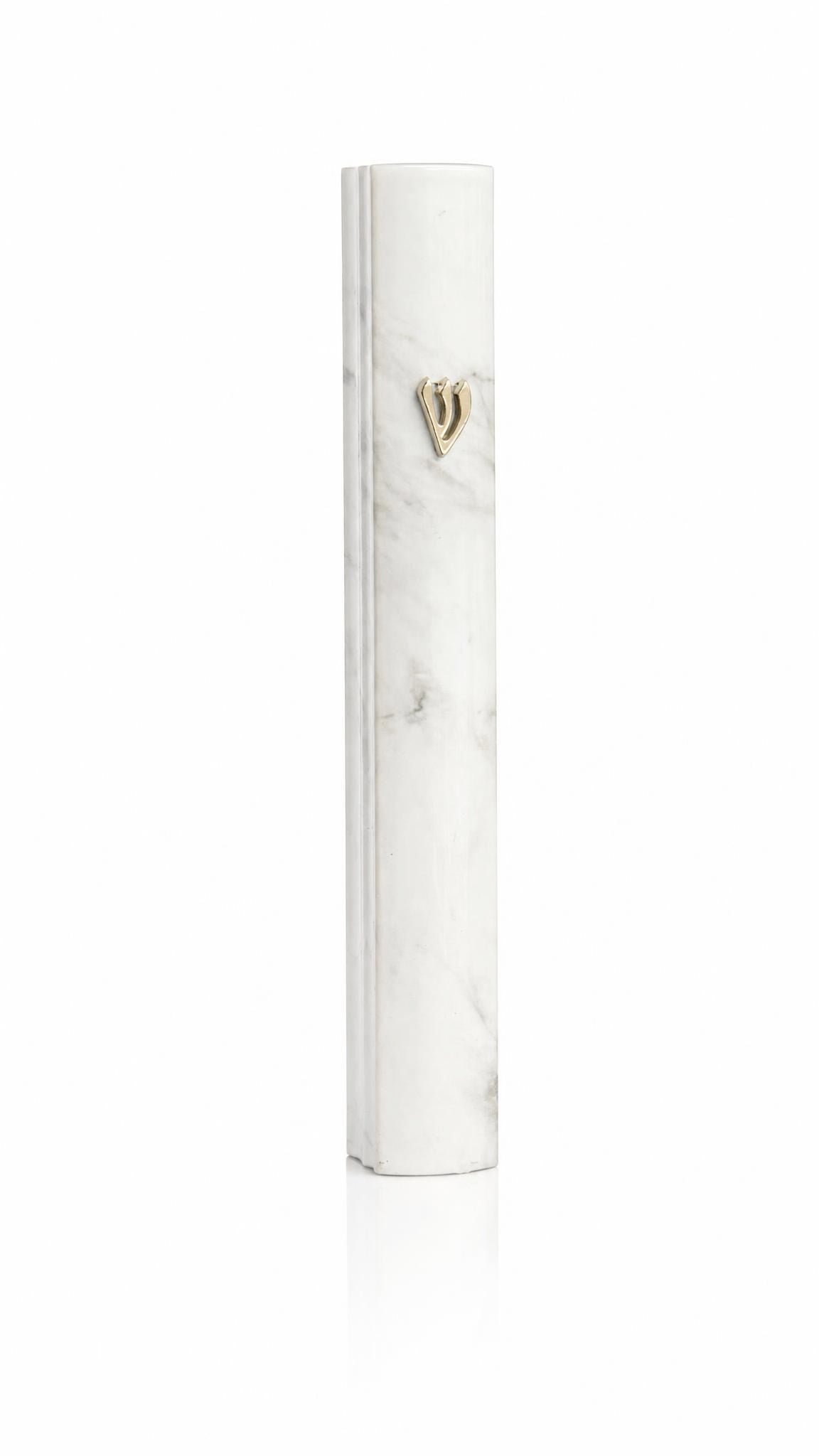 Classic White-Marble Outdoor Aluminum Mezuzah