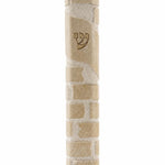 Kotel extra large cream Jerusalem stone mezuzah, 9 inches tall, with coursed Western Wall stonework on the face.
