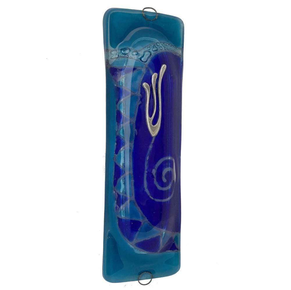Blue Glass Mezuzah