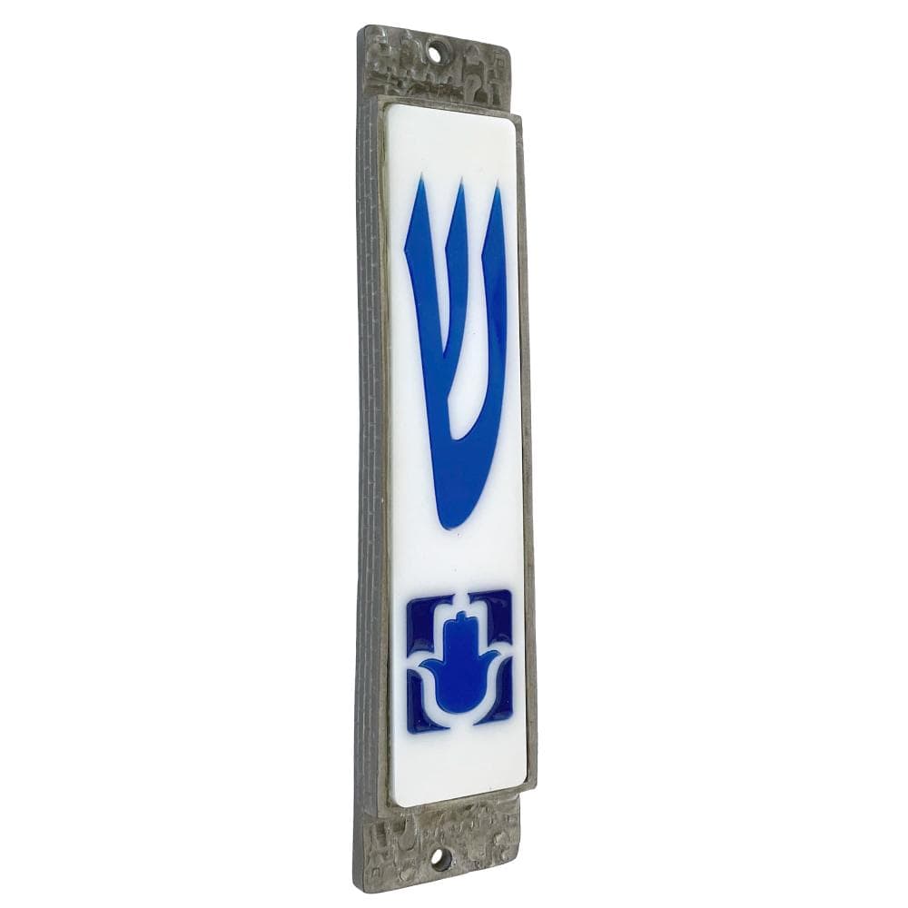 Blue Hamsa Mezuzah