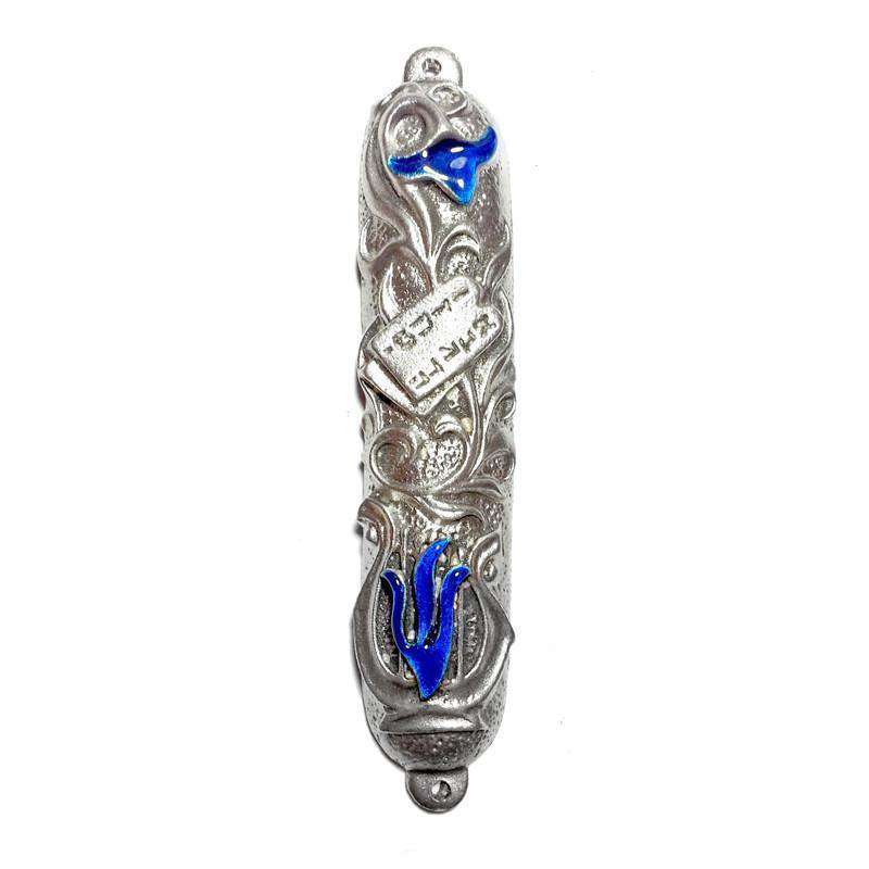 Blue Lily Mezuzah