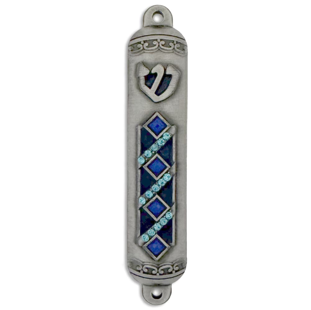 Blue Peace Mezuzah