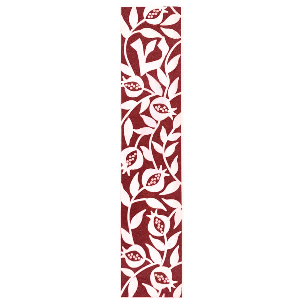 Burgundy Pomegranate Mezuzah