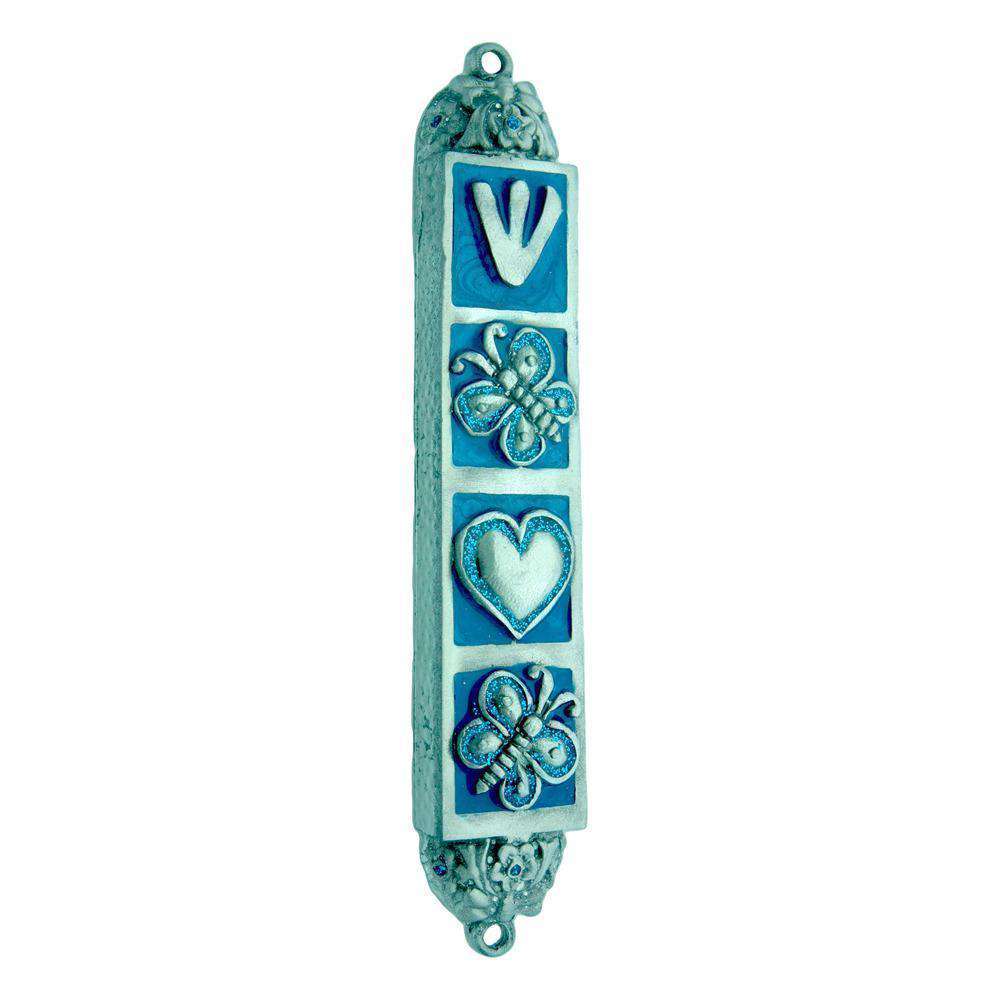 Butterfly Mezuzah - Blue