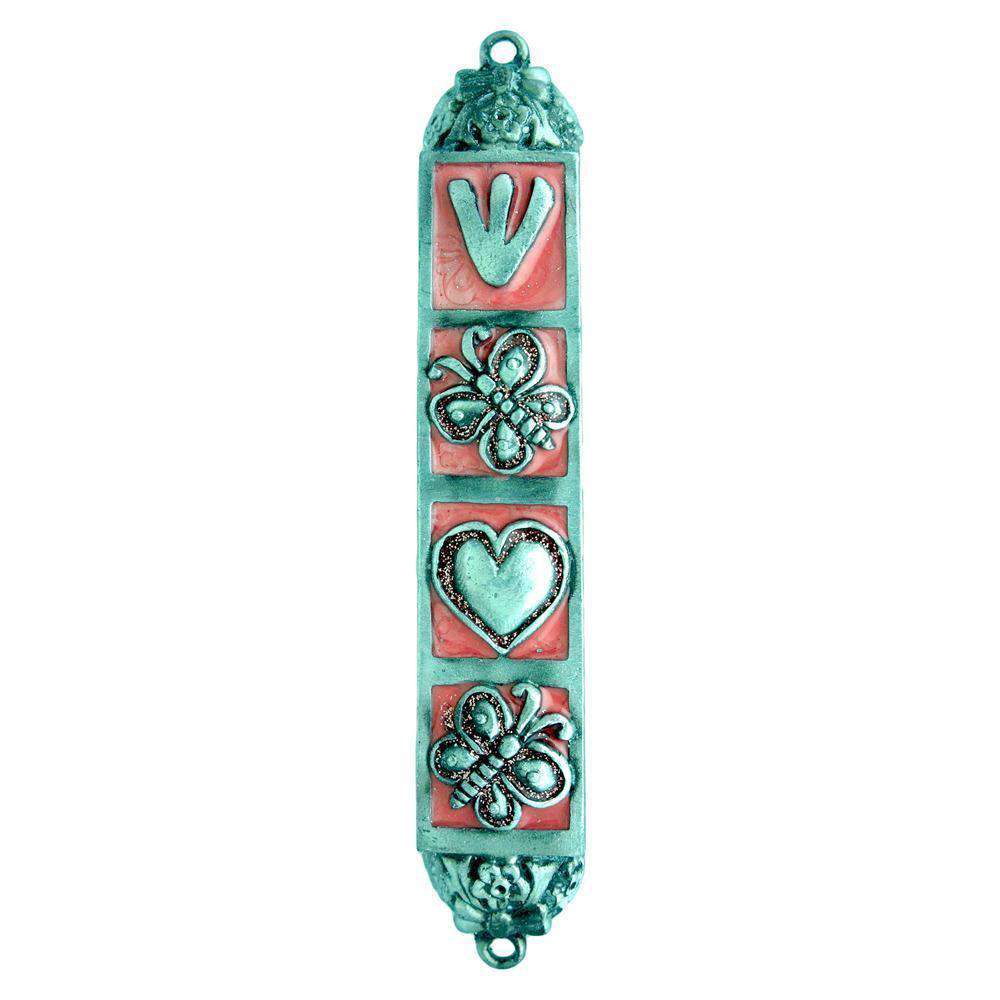 Butterfly Mezuzah - Pink