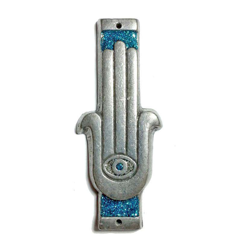 Celestial Hamsa Mezuzah - Blue-Mezuzah Store