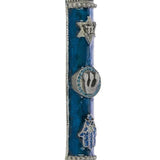 Chai Mezuzah-Blue