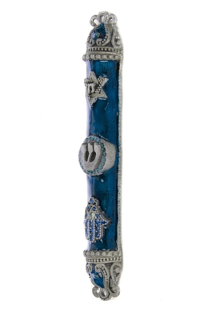 Chai Mezuzah-Blue
