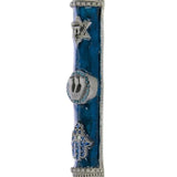 Chai Mezuzah-Blue