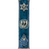 Chai Mezuzah-Blue