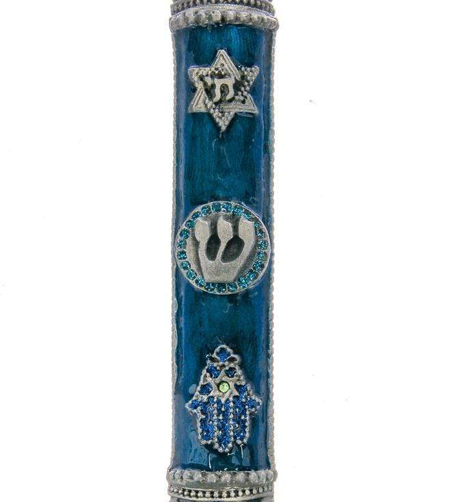 Chai Mezuzah-Blue