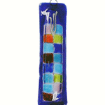 Colorful Checkers  Glass Mezuzah