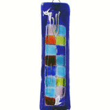 Colorful Checkers  Glass Mezuzah