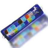 Colorful Checkers  Glass Mezuzah