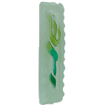 Frosted Glass Mezuzah Green