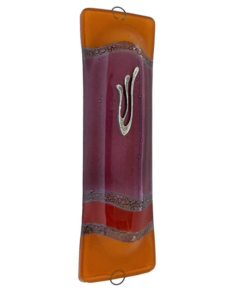 Glass Art Mezuzah- purple