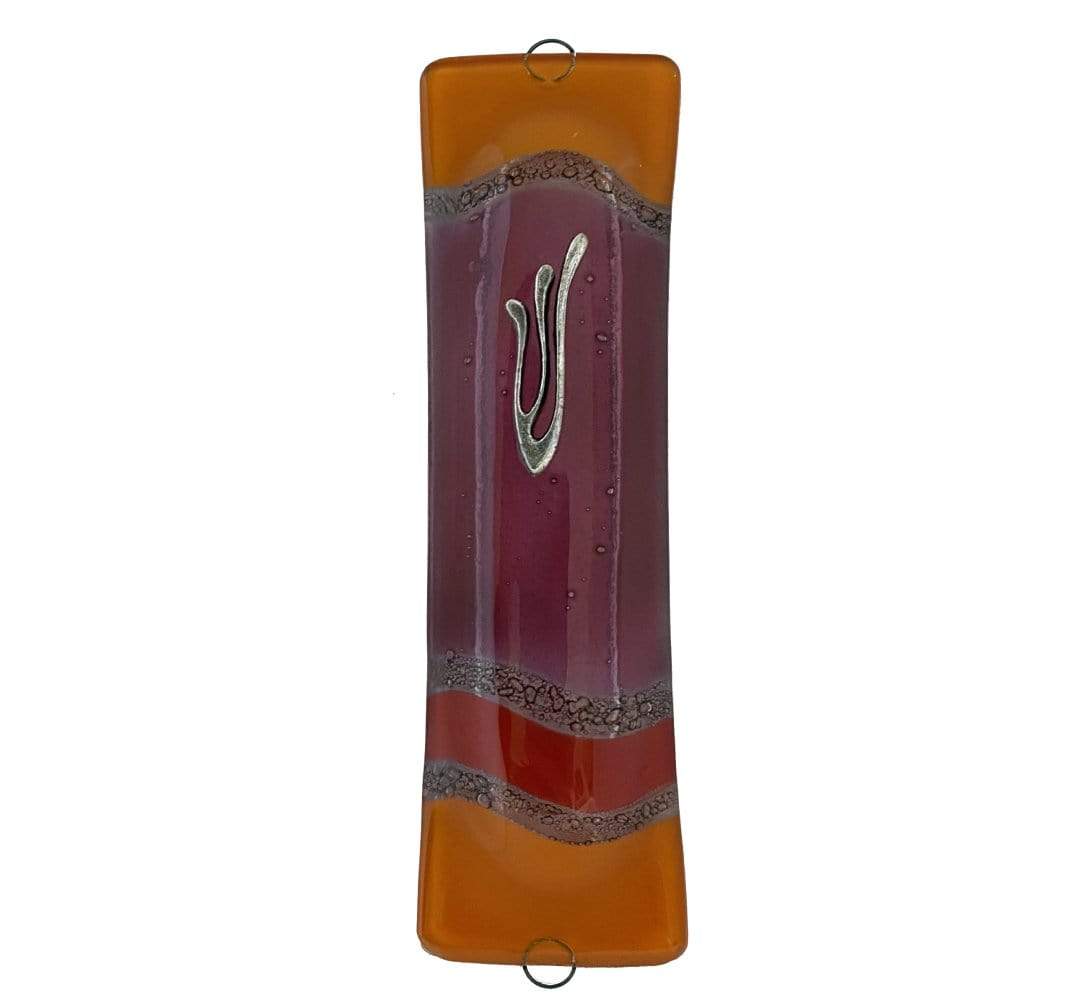 Glass Art Mezuzah- purple