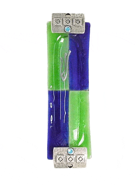 Glass Mezuzah Green