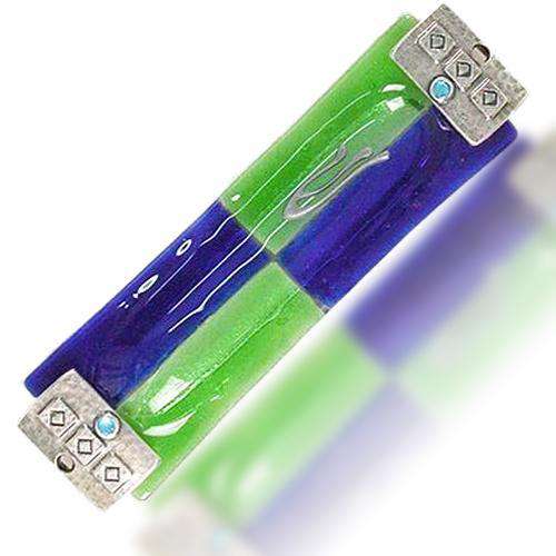 Glass Mezuzah Green