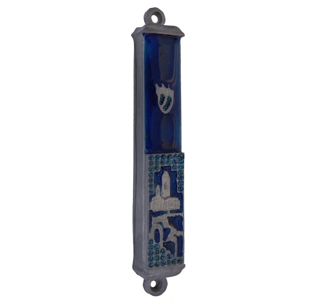 Jerusalem Blue Mezuzah