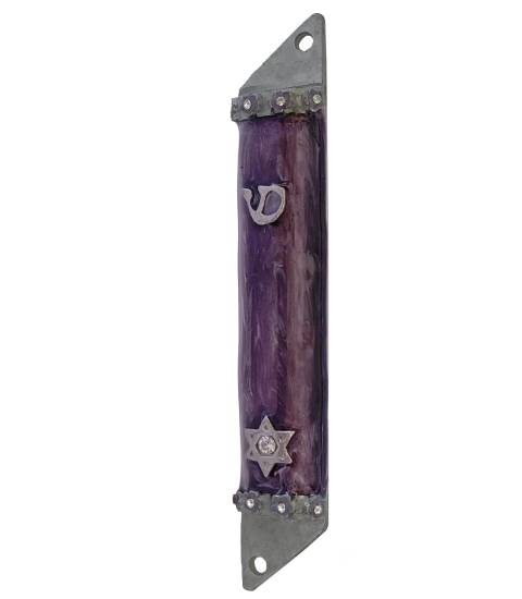 Light Purple Roses Mezuzah