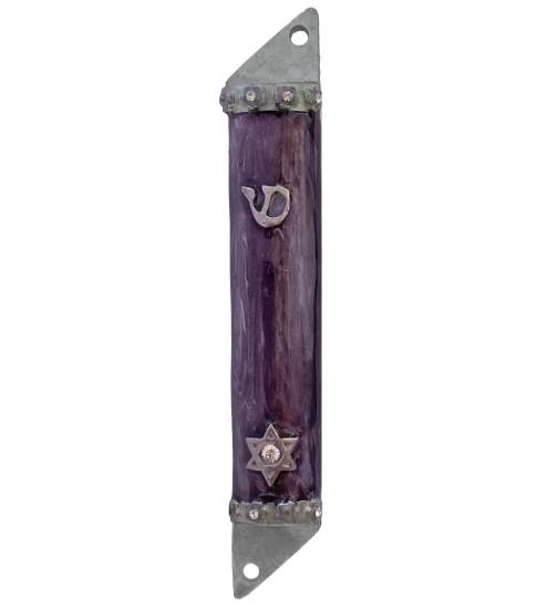 Light Purple Roses Mezuzah