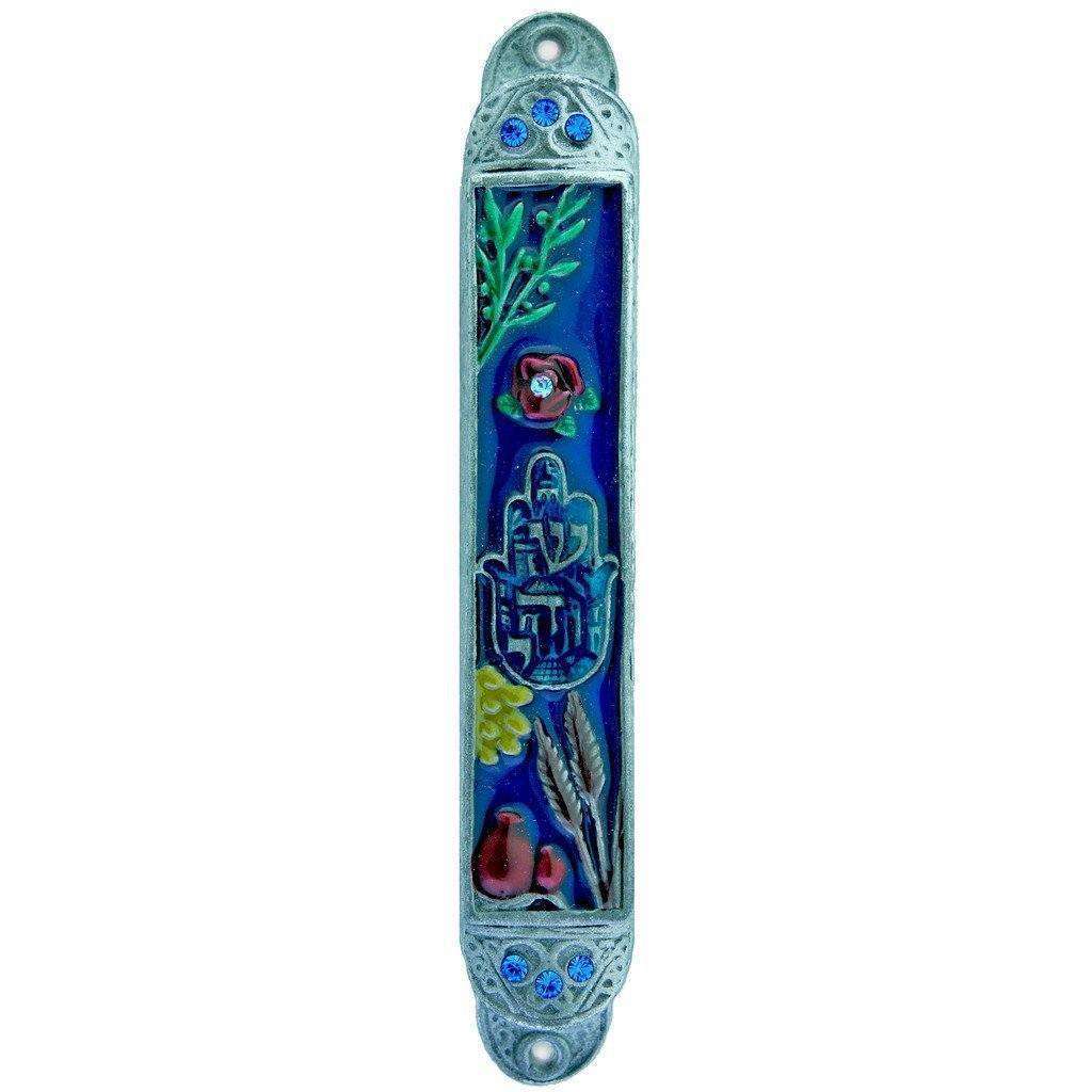 Midnight Jerusalem Pewter Mezuzah