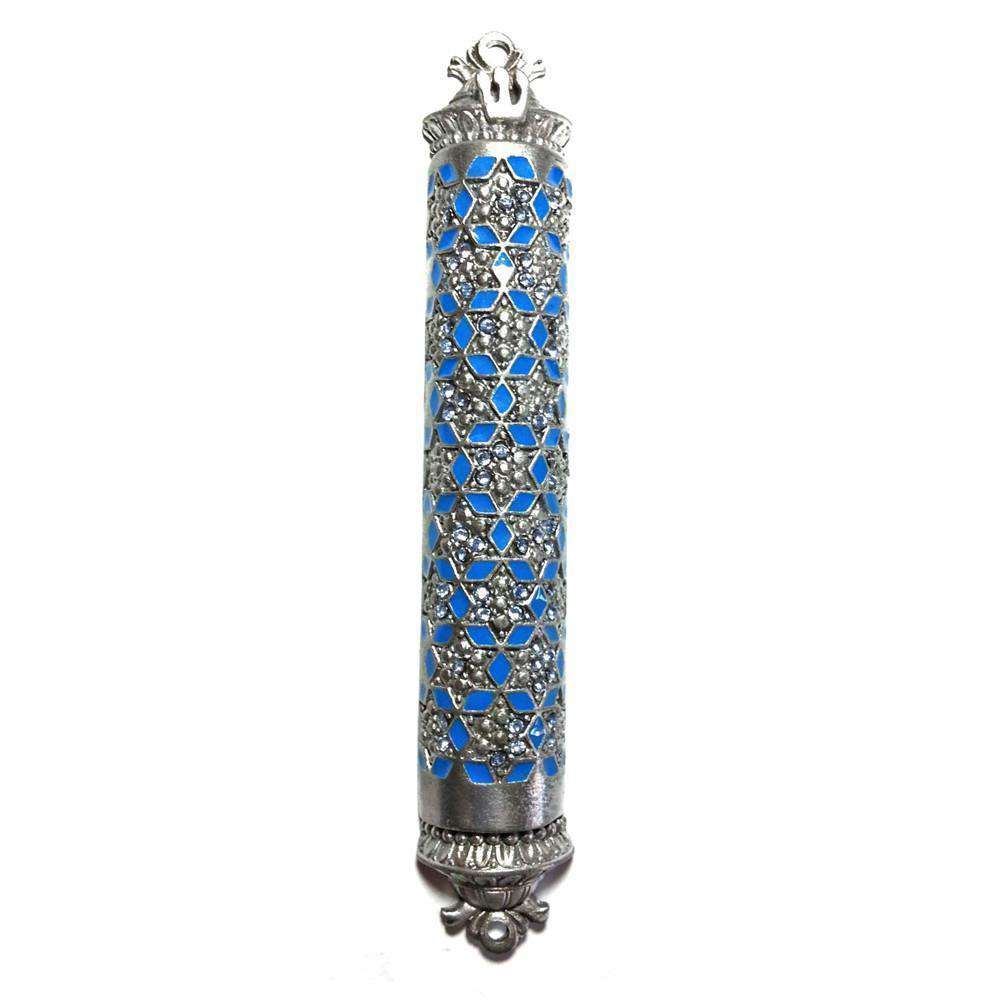 Mosaic Magen David Mezuzah - Blue