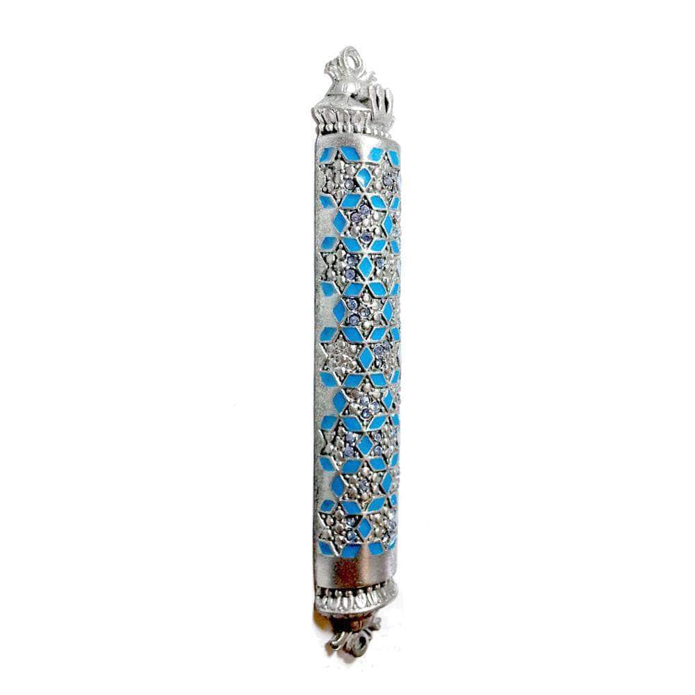 Mosaic Magen David Mezuzah - Blue