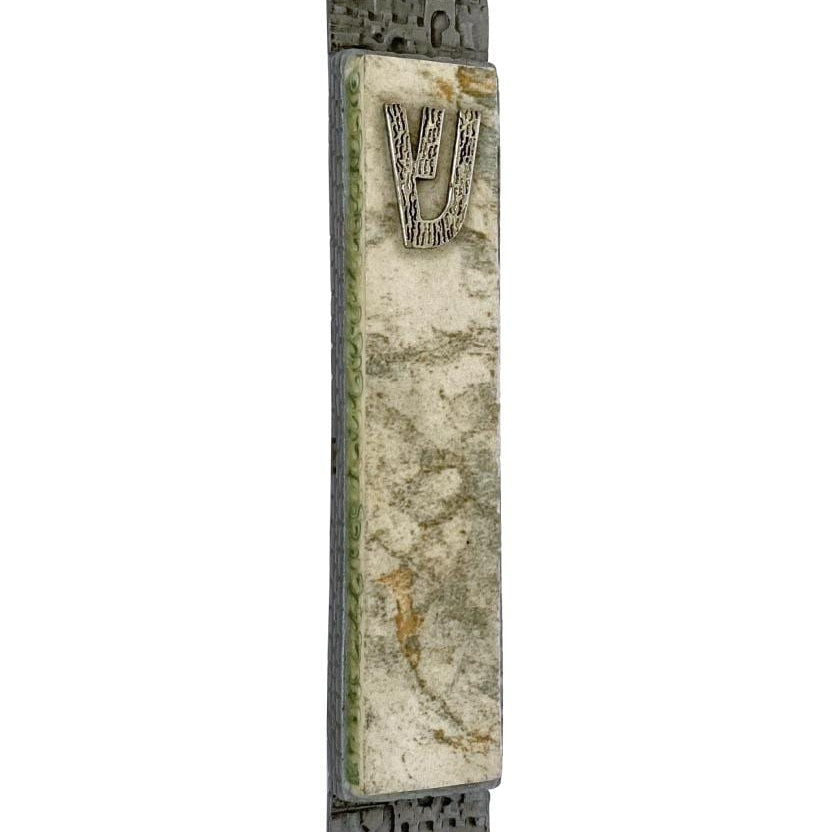 Natural Marble Mezuzah-green