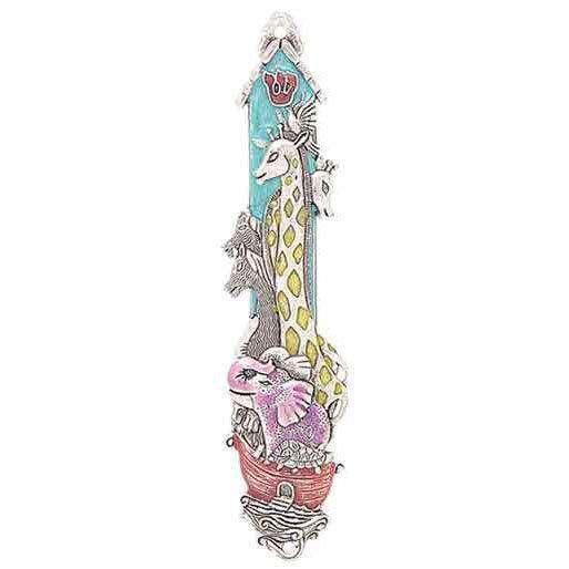 Noah's Ark Mezuzah - Pewter with Enamel