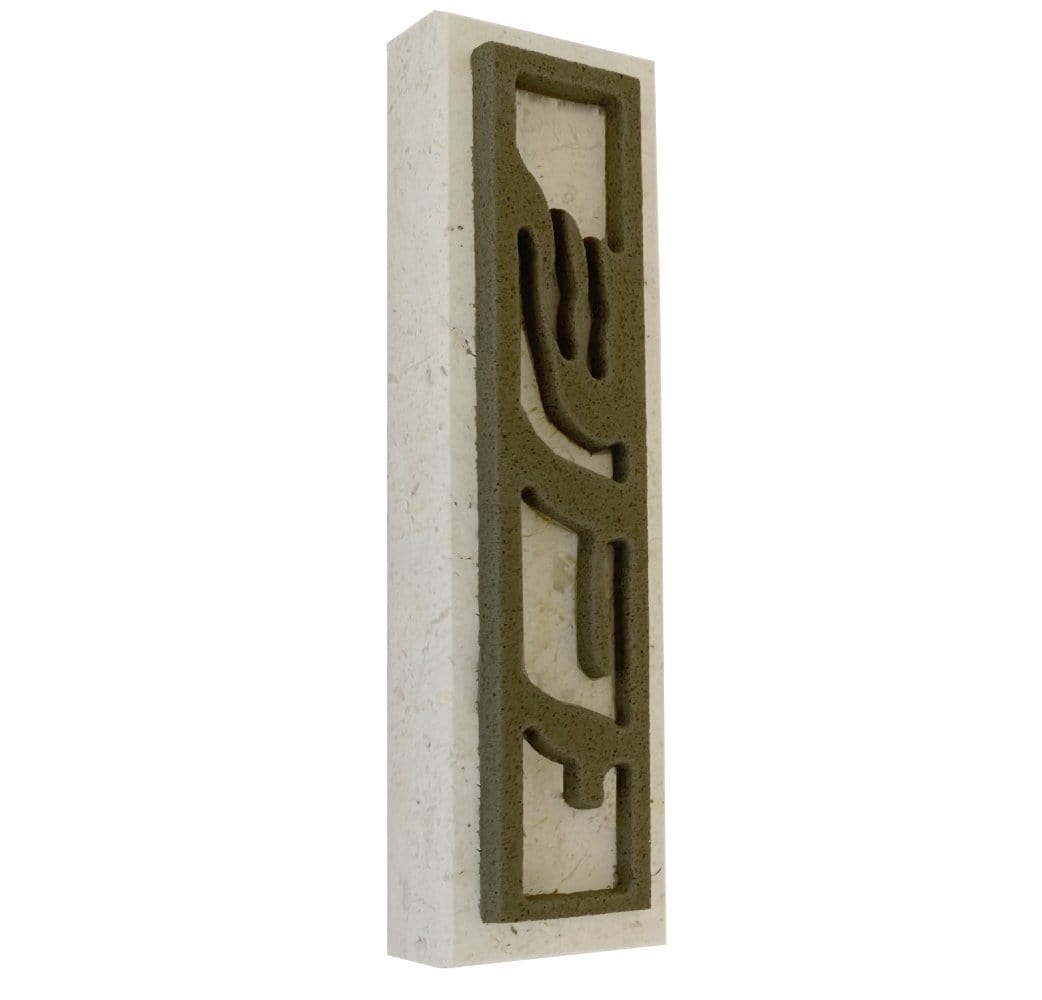 Olive Green Stone Mezuzah