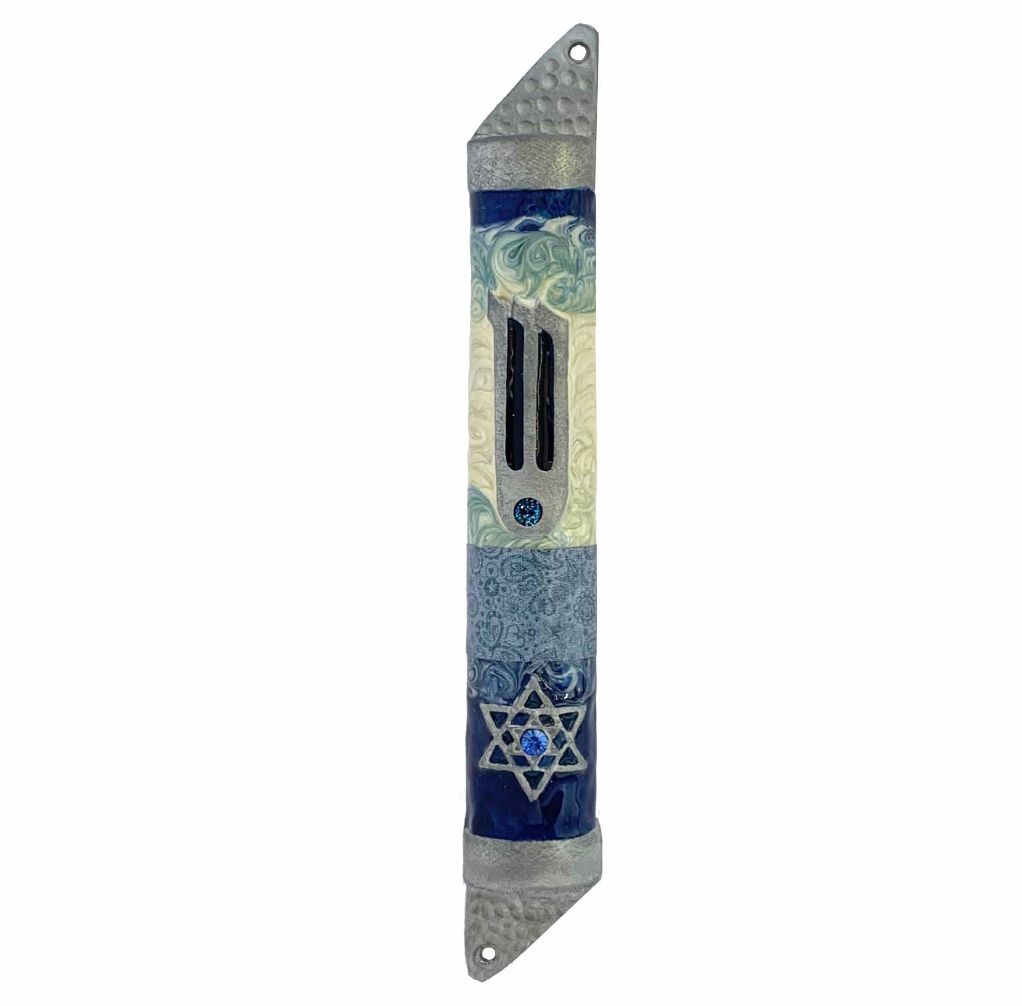 Pacific Blue Mezuzah - Star of David