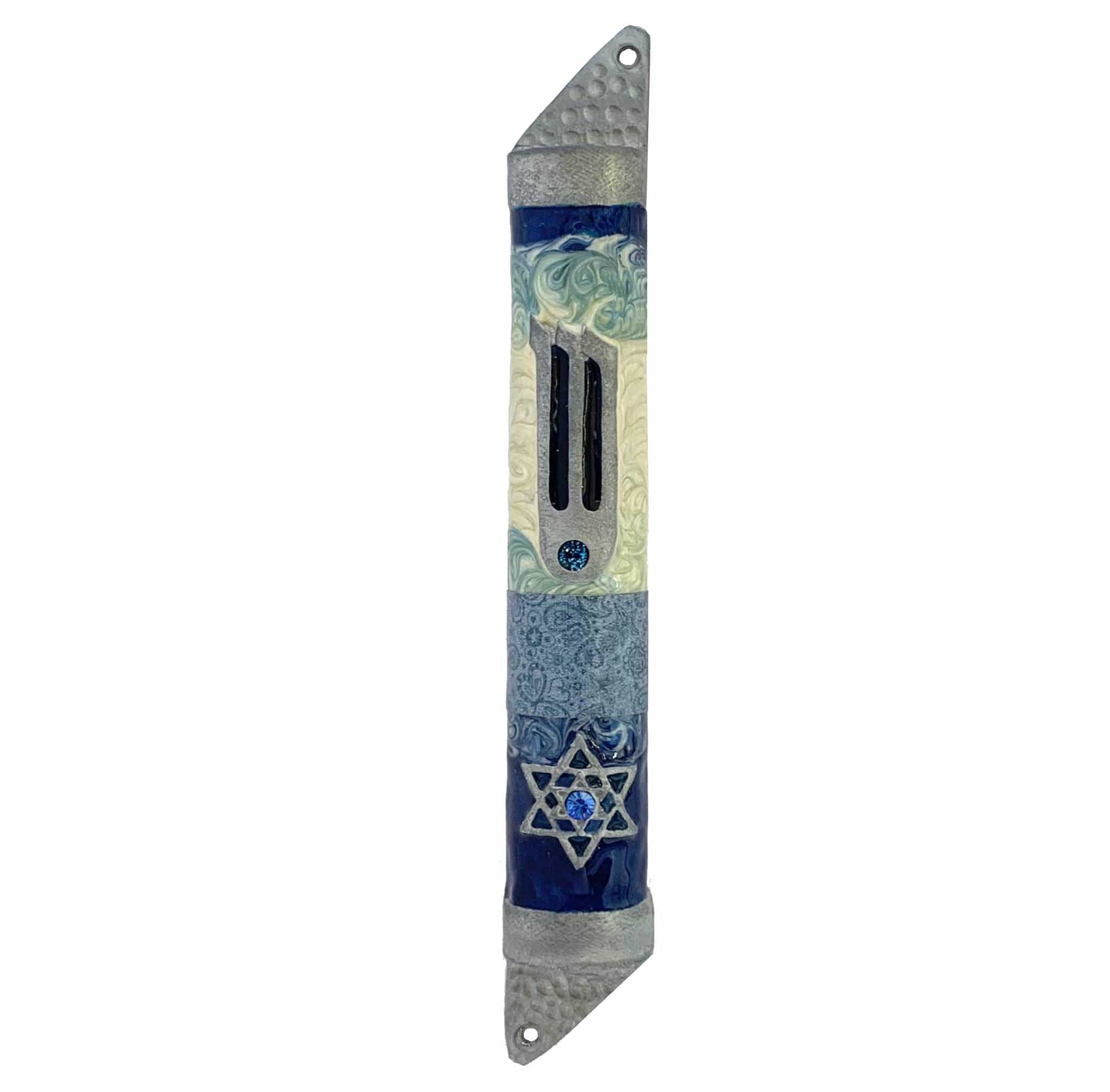 Pacific Blue Mezuzah - Star of David